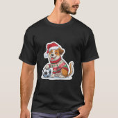 Christmas Puppy with Soccer Ball T-shirt (Voorkant)