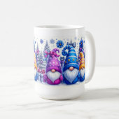 Christmas Purple & Blue Gnomes Koffiemok (Voorkant rechts)