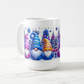 Christmas Purple & Blue Gnomes Koffiemok (Voorkant links)