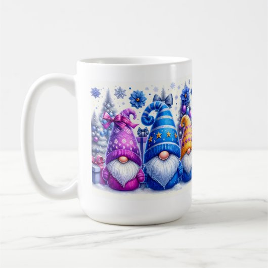Christmas Purple & Blue Gnomes Koffiemok (Links)