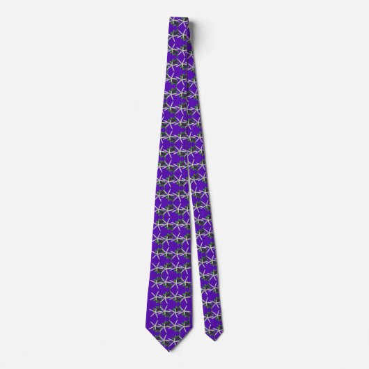 Christmas Purple Starfish pattern tie Stropdas (Voorkant)