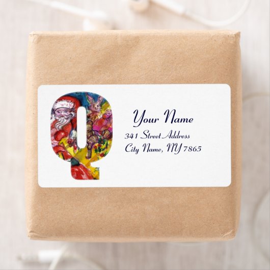 CHRISTMAS Q BRIEF / SANTA MET GIFTS MONOGRAM ETIKET (Insitu)