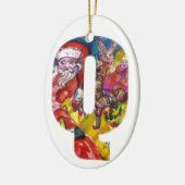 CHRISTMAS Q BRIEF / SANTA MET GIFTS MONOGRAM KERAMISCH ORNAMENT (Links)
