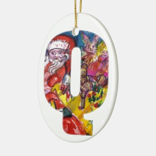 CHRISTMAS Q BRIEF / SANTA MET GIFTS MONOGRAM KERAMISCH ORNAMENT (Links)