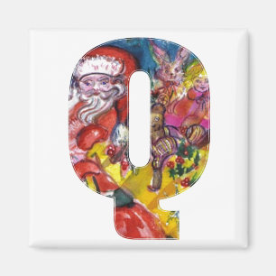 CHRISTMAS Q BRIEF / SANTA MET GIFTS MONOGRAM MAGNEET