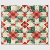 Christmas Quilt Design Wrapping Paper Cadeaupapier (Vlak)
