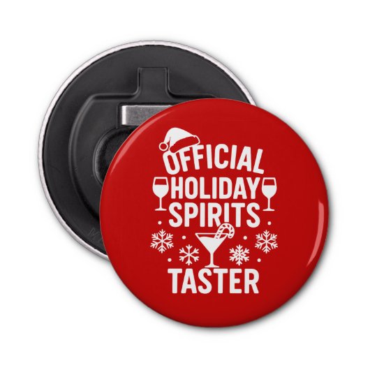 Christmas quote funny party spirits taster red button flesopener (Voorkant)