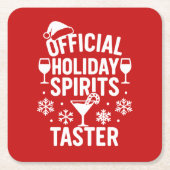 Christmas quote funny party spirits taster red kartonnen onderzetters (Voorkant)