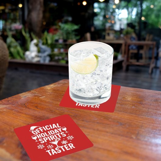 Christmas quote funny party spirits taster red kartonnen onderzetters