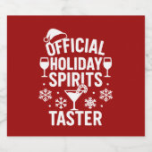 Christmas quote funny party spirits taster red likeurfles etiket (Enkel label)