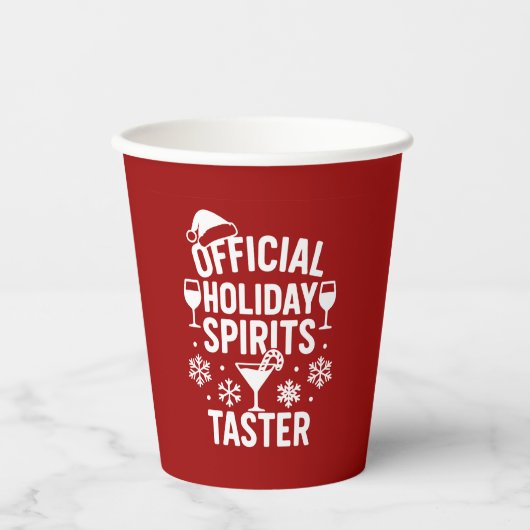 Christmas quote funny party spirits taster red papieren bekers (Voorkant)