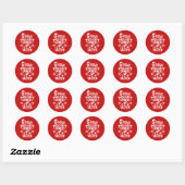 Christmas quote funny party spirits taster red ronde sticker (Vel)
