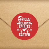 Christmas quote funny party spirits taster red ronde sticker