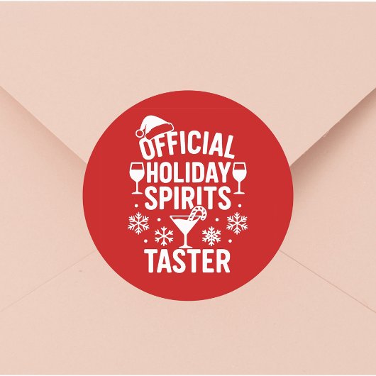 Christmas quote funny party spirits taster red ronde sticker