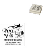 Christmas Quote Vrede op Aarde Retouradres Rubberstempel (Gestempeld)