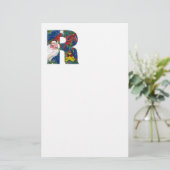 CHRISTMAS R BRIEF / SANTA CLAUS MET RODE RIBBON BRIEFPAPIER (Staand voorkant)