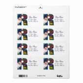 CHRISTMAS R BRIEF / SANTA CLAUS MET RODE RIBBON ETIKET (Full Sheet)