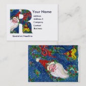 CHRISTMAS R BRIEF / SANTA CLAUS MET RODE RIBBON VISITEKAARTJE (Voorkant / Achterkant)