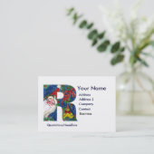 CHRISTMAS R BRIEF / SANTA CLAUS MET RODE RIBBON VISITEKAARTJE (Staand voorkant)