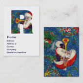 CHRISTMAS R LETTER/SANTA BUGLER MONOGRAM VISITEKAARTJE (Voorkant / Achterkant)