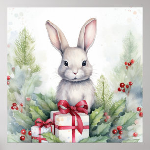 Christmas Rabbit Poster