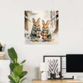 Christmas Rabbit Poster (Thuiskantoor)