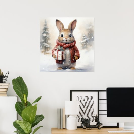 Christmas Rabbit Poster (Thuiskantoor)