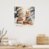 Christmas Rabbit Poster (Keuken)