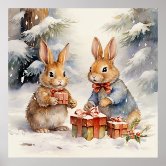 Christmas Rabbit Poster (Voorkant)