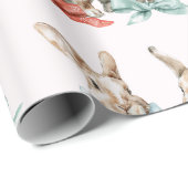 Christmas Rabbits with Bows Wrapping Paper Cadeaupapier (Rol Hoek)