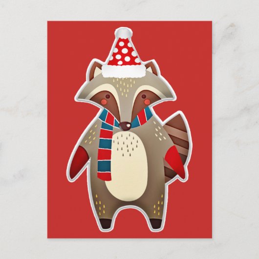 Christmas Raccoon briefkaart (Voorkant)
