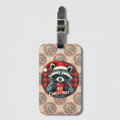 Christmas Raccoon Cocoa Cheer Bagagelabel (Voorkant (verticaal))