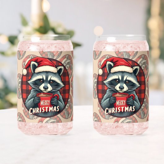 Christmas Raccoon Cocoa Cheer Blikvorm Glas (Insitu (Huwelijk))