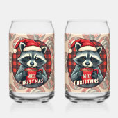 Christmas Raccoon Cocoa Cheer Blikvorm Glas (Voorkant)