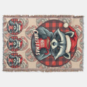 Christmas Raccoon Cocoa Cheer Deken (Voorkant)