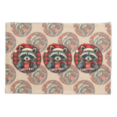 Christmas Raccoon Cocoa Cheer Kussensloop (Achterkant)