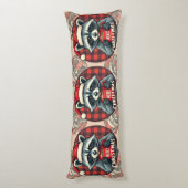 Christmas Raccoon Cocoa Cheer Lichaamskussen (Achterkant (Verticaal))