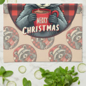 Christmas Raccoon Cocoa Cheer Theedoek (Gevouwen)