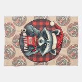 Christmas Raccoon Cocoa Cheer Theedoek (Horizontaal)