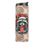 Christmas Raccoon Cocoa Cheer Thermosbeker (Gedraaid links)