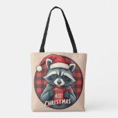 Christmas Raccoon Cocoa Cheer Tote Bag (Achterkant)
