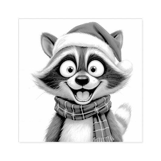 Christmas Raccoon Rubberstempel (Afrduk)