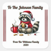 Christmas Raccoon Sticker (Voorkant)