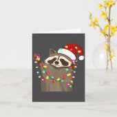 Christmas Racoon Swea,funny Christmas Lights Racco Kaart (Gele Bloem)