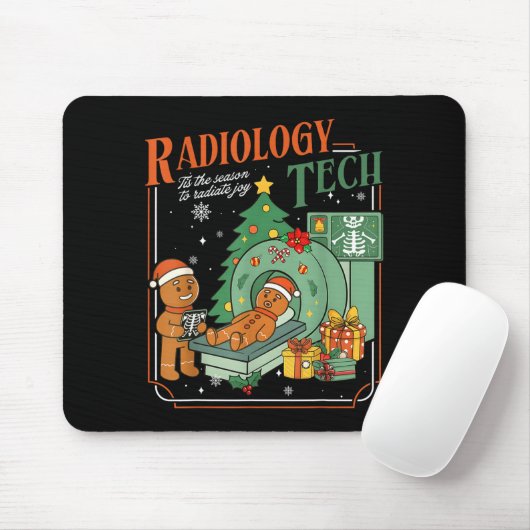 Christmas Radiology Tech Funny Gingerbread Man Rad Muismat (Met muis)
