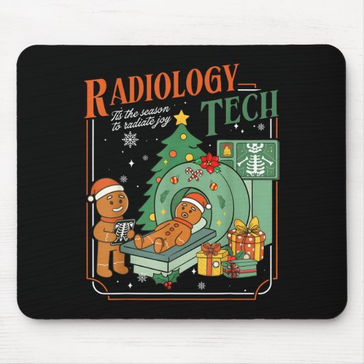 Christmas Radiology Tech Funny Gingerbread Man Rad Muismat (Voorkant)
