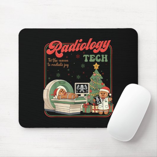 Christmas Radiology Tech Funny Gingerbread Man Rad Muismat (Met muis)