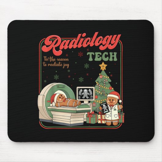 Christmas Radiology Tech Funny Gingerbread Man Rad Muismat (Voorkant)