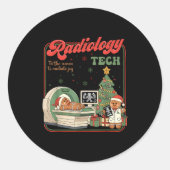 Christmas Radiology Tech Funny Gingerbread Man Rad Ronde Sticker (Voorkant)