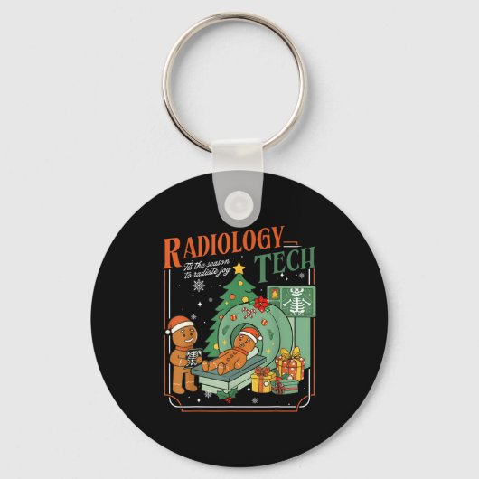 Christmas Radiology Tech Funny Gingerbread Man Rad Sleutelhanger (Voorkant)